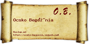 Ocsko Begónia névjegykártya