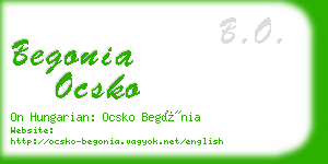 begonia ocsko business card